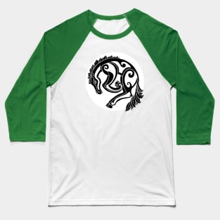 Black Horse Celtic style Baseball T-Shirt